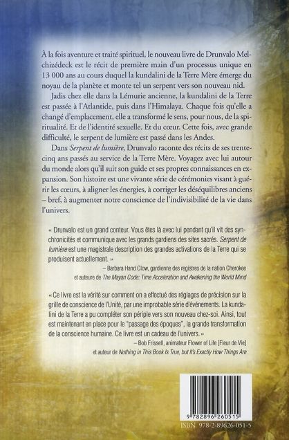 Quatrième de couverture de « SERPENT DE LUMIERE »