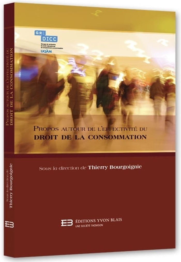 Couverture du livre « PROPOS AUTOUR DE L'EFFECTIVITE DU DROIT DE LA CONSOMMATION » de Thierry Bourgoignie, librairie Les Contes Infusés à Corte