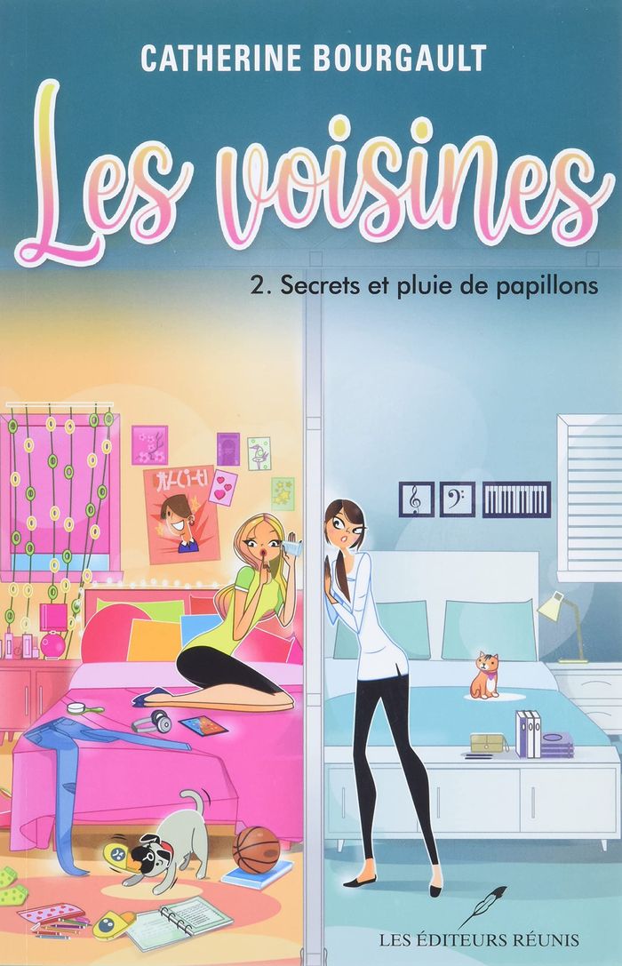 Couverture du livre « LES VOISINES V 02 SECRETS ET PLUIE DE PAPILLONS » de Catherine Bourgault, librairie Les Contes Infusés à Corte