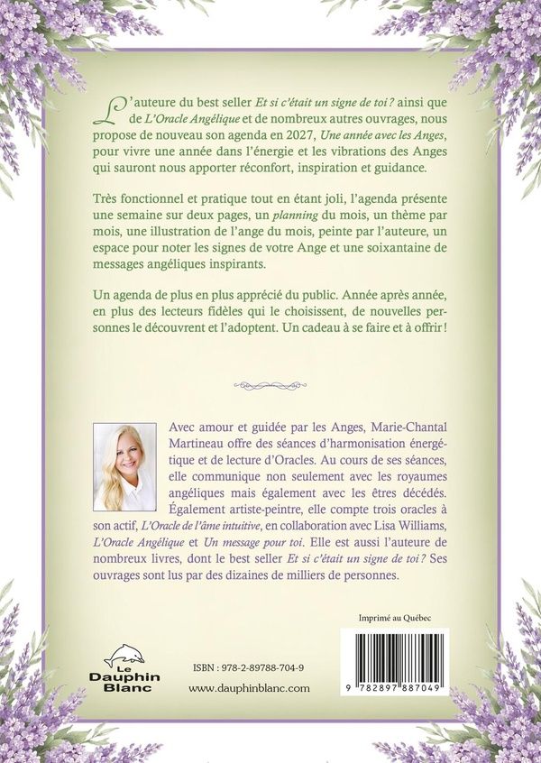 Quatrième de couverture de « UNE ANNEE AVEC LES ANGES - AGENDA 2027 »