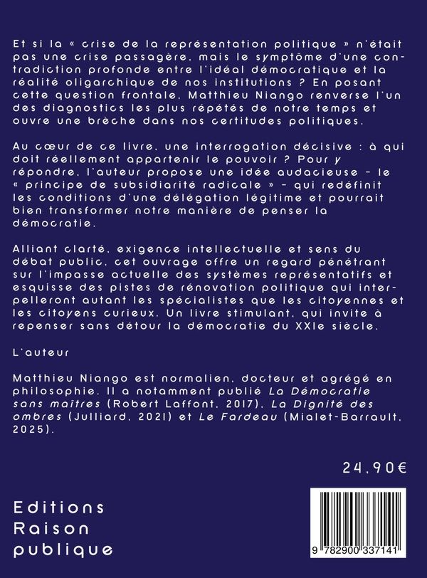 Quatrième de couverture de « AGIR ET FAIRE AGIR - ESSAI SUR LES FONDEMENTS DU SYSTEME DELEGATIF »