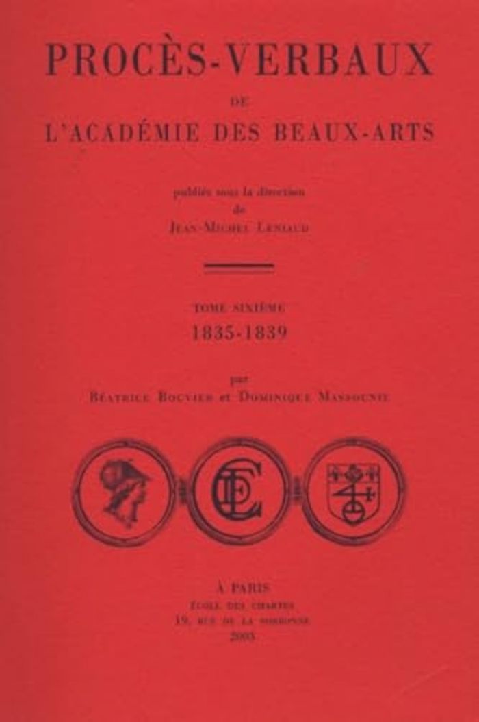 Couverture du livre « PROCES-VERBAUX DE L'ACADEMIE DES BEAUX-ARTS » de Beatrice Bouvier, librairie Les Contes Infusés à Corte
