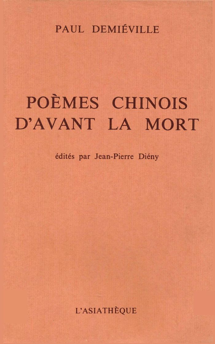 Couverture du livre « POEMES CHINOIS D'AVANT LA MORT », librairie Les Contes Infusés à Corte
