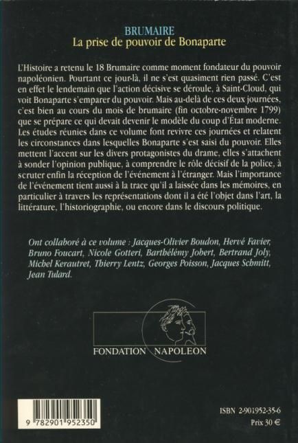 Quatrième de couverture de « BRUMAIRE »