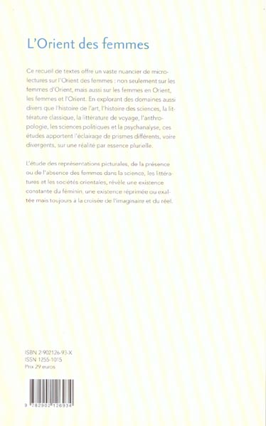 Quatrième de couverture de « L'ORIENT DES FEMMES »