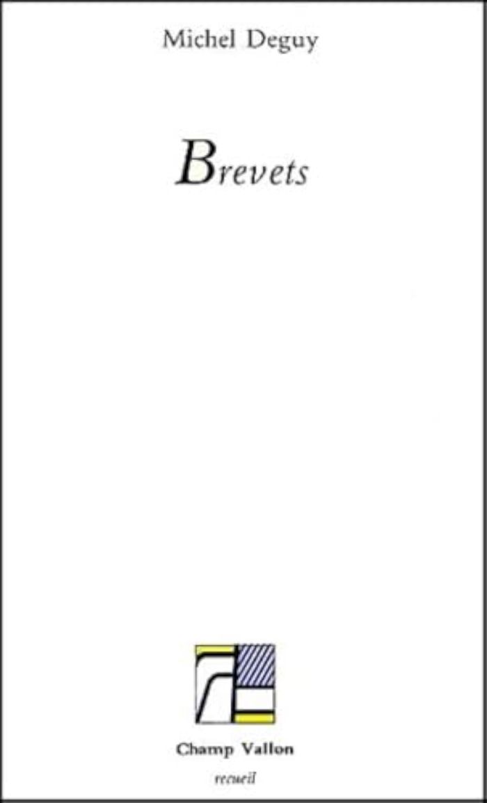Couverture du livre « BREVETS » de Michel Deguy, librairie Les Contes Infusés à Corte