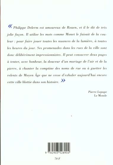 Quatrième de couverture de « ROUEN »