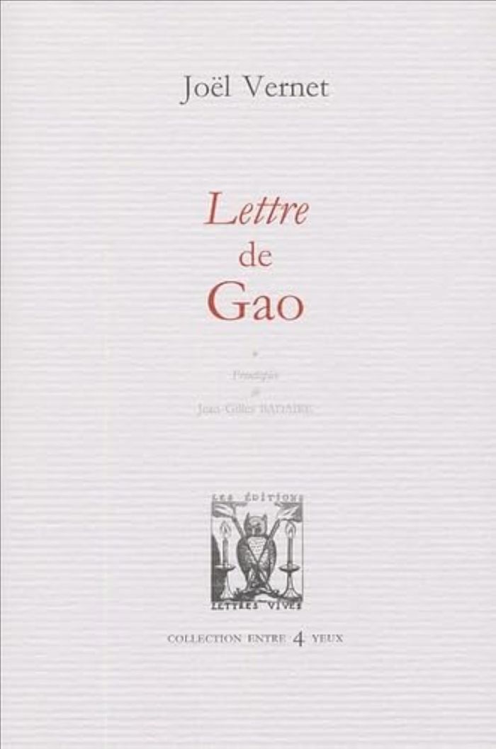 Couverture du livre « LETTRE DE GAO », librairie Les Contes Infusés à Corte