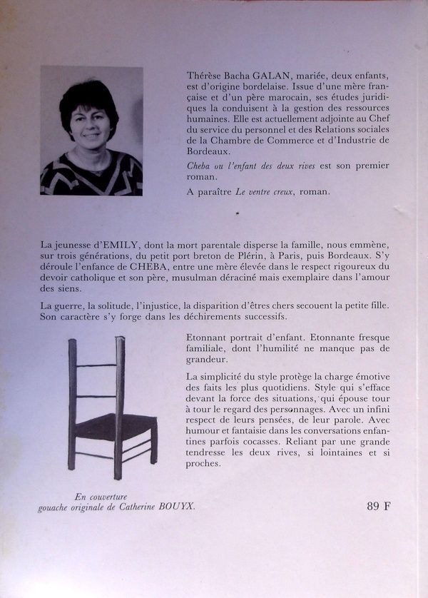 Quatrième de couverture de « CHEBA OU L'ENFANT DES DEUX RIVES - ROMAN »