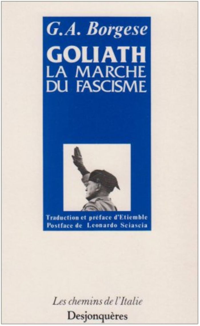Couverture du livre « GOLIATH, LA MARCHE DU FASCISME », librairie Les Contes Infusés à Corte