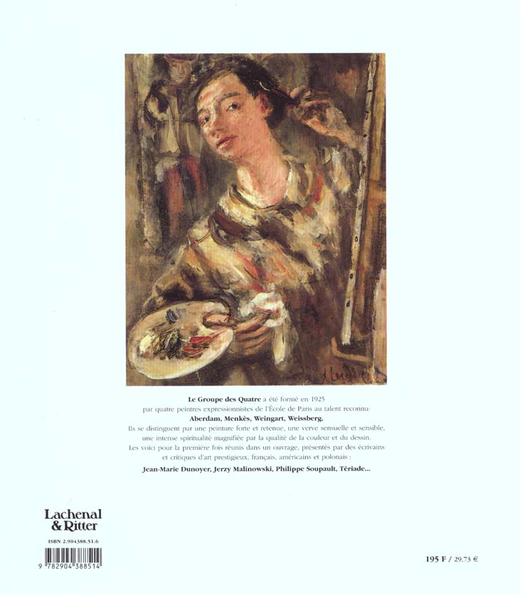 Quatrième de couverture de « ECOLE DE PARIS - LE GROUPE DES QUATRE »