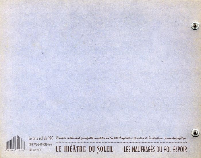 Quatrième de couverture de « LES NAUFRAGES DU FOL ESPOIR - AURORES »