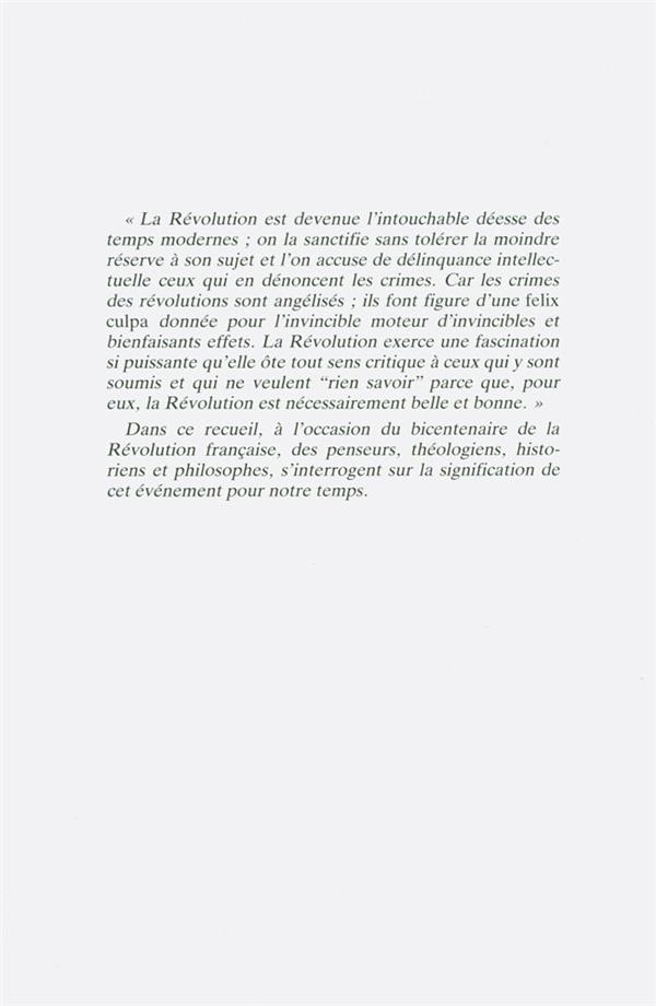 Quatrième de couverture de « ESPRIT REVOLUTIONNAIRE ET FOI CHRETIENNE »