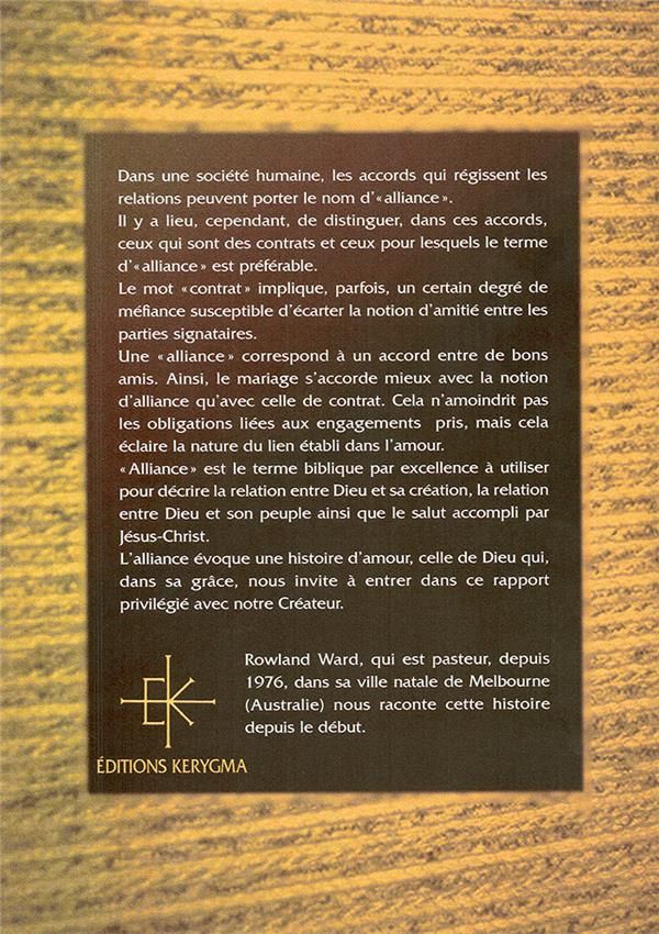 Quatrième de couverture de « VOUS AVEZ DIT ALLIANCE ? - DIEU ET L ETRE HUMAIN SELON LA BIBLE : UNE RELATION DANS LE TEMPS »