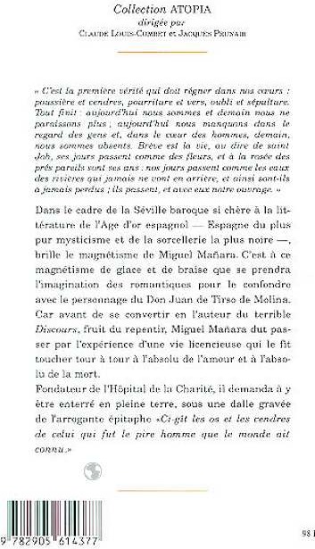 Quatrième de couverture de « DISCOURS DE LA VERITE »