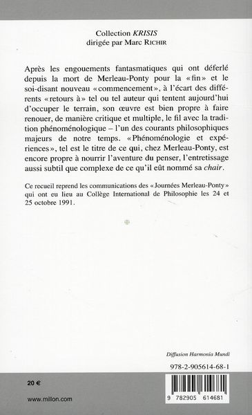 Quatrième de couverture de « MERLEAU-PONTY »