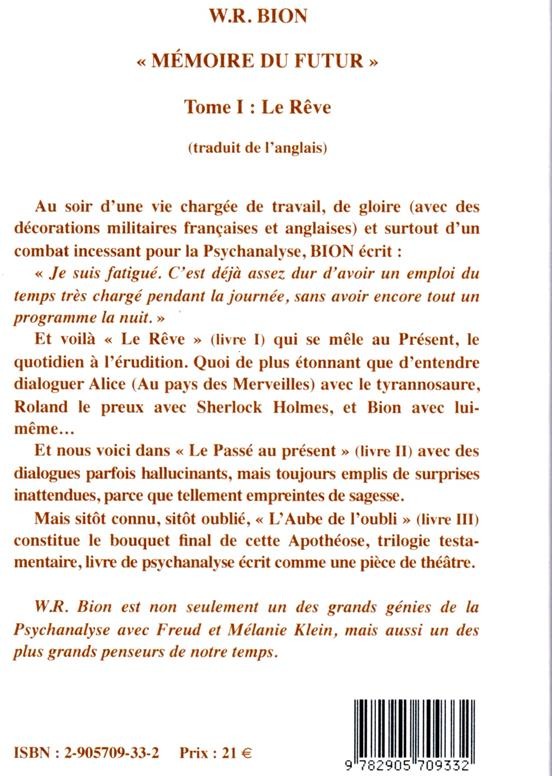 Quatrième de couverture de « UNE MEMOIRE DU FUTUR T1 : LE REVE - TOME 1 : LE REVE »