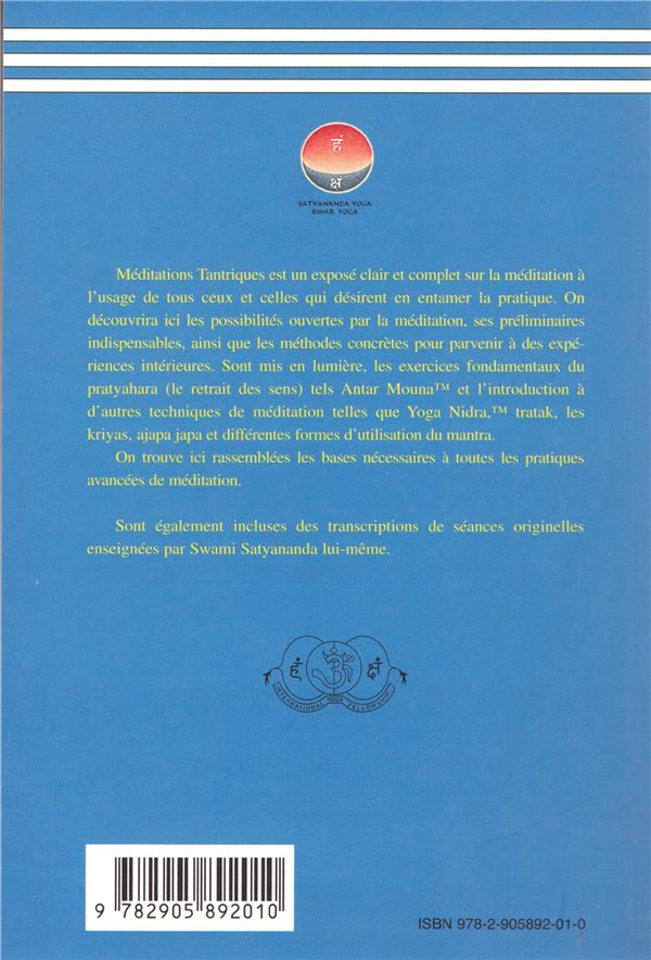 Quatrième de couverture de « MEDITATIONS TANTRIQUES »
