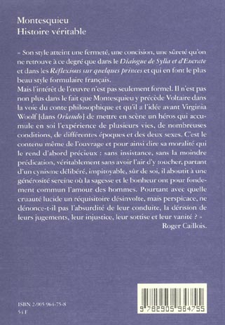 Quatrième de couverture de « HISTOIRE VERITABLE »