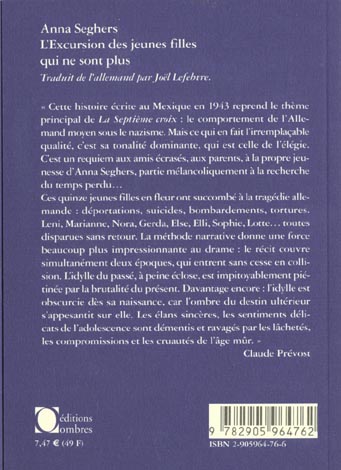 Quatrième de couverture de « L'EXCURSION DES JEUNES FILLES QUI NE SONT PLUS »