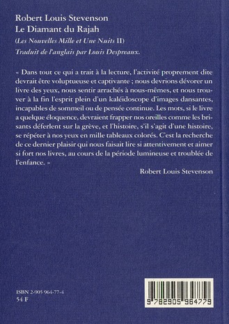 Quatrième de couverture de « LE DIAMANT DU RAJAH »