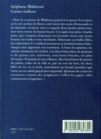 Quatrième de couverture de « CONTES INDIENS »