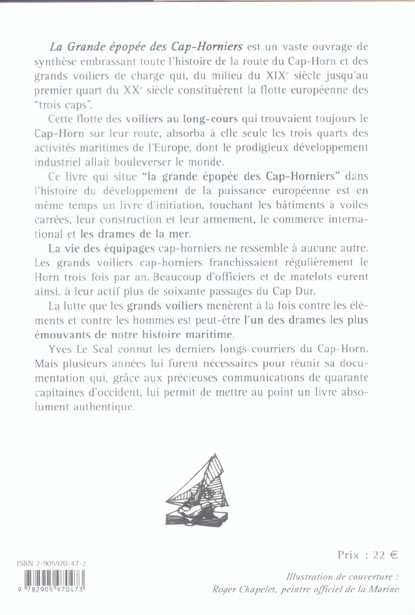 Quatrième de couverture de « GRANDE EPOPEE DES CAP-HORNIERS »