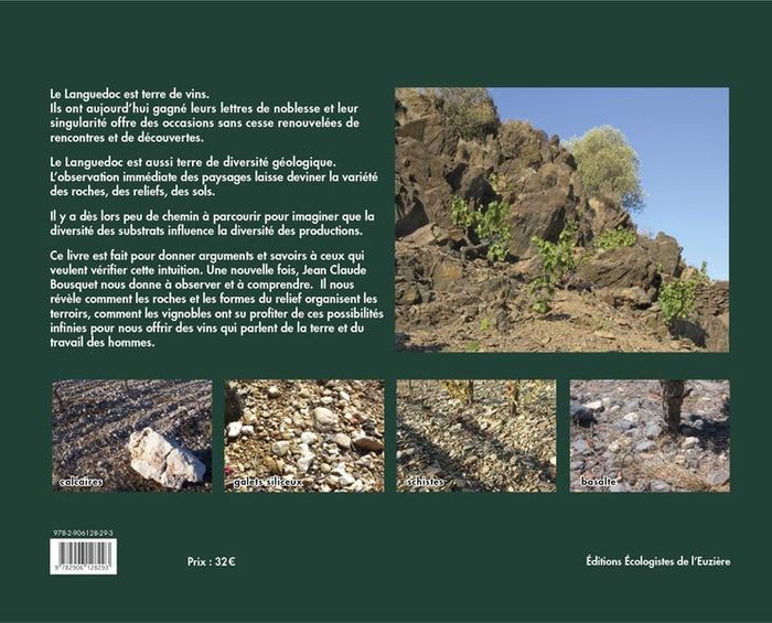 Quatrième de couverture de « TERROIRS VITICOLES, PAYSAGES ET GEOLOGIE EN LANGUEDOC »