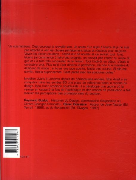Quatrième de couverture de « RON ARAD (FRANCAIS) »