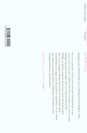 Quatrième de couverture de « DIALOGUES »
