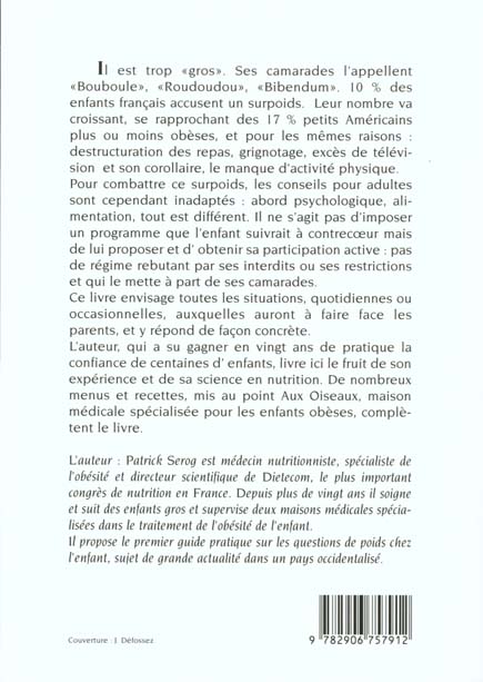 Quatrième de couverture de « MAIGRIR SPECIAL ENFANTS »