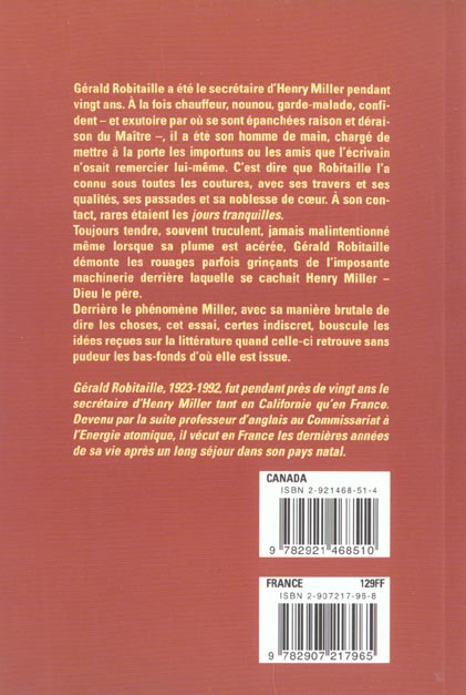 Quatrième de couverture de « HENRI MILLER, ESSAI INDISCRET »