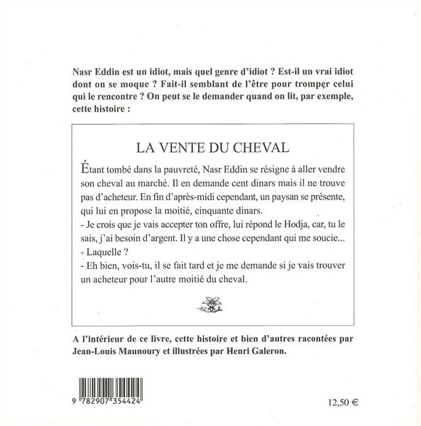 Quatrième de couverture de « NASR EDDIN HODJA »