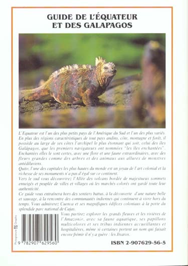 Quatrième de couverture de « L'EQUATEUR ET LES GALAPAGOS »