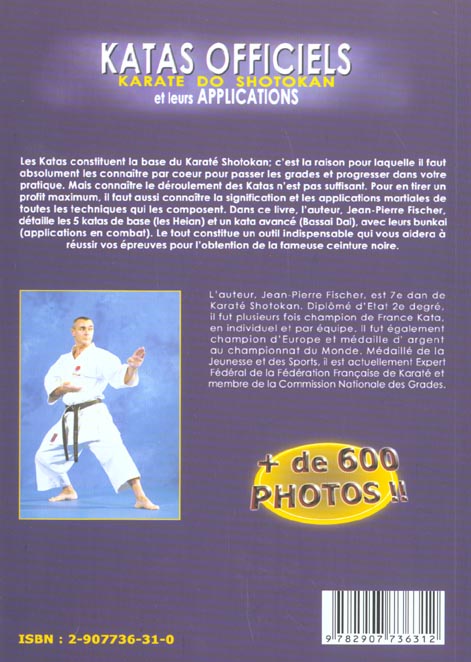 Quatrième de couverture de « LES KATA OFFICIELS ET LEURS APPLICATIONS - KARATE DO SHOTOKAN »