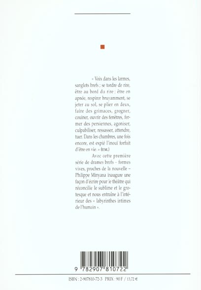 Quatrième de couverture de « DRAMES BREFS T1 »