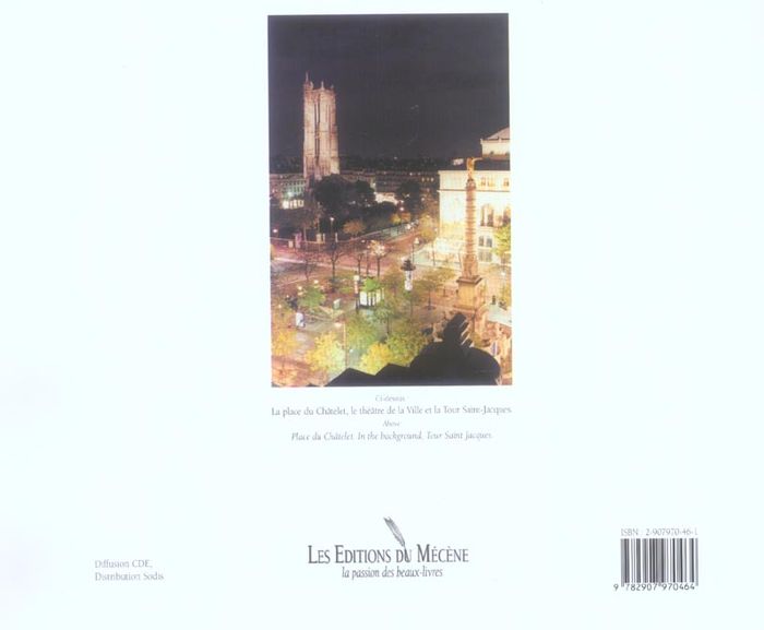 Quatrième de couverture de « PARIS LES TOITS, LA NUIT ROOFS, NIGHT. »