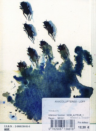 Quatrième de couverture de « ANACOLUPTERES - JAMES SACRE »