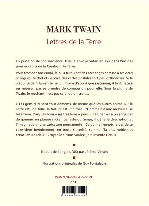 Quatrième de couverture de « Lettres de la Terre »