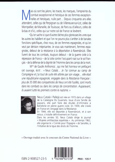 Quatrième de couverture de « CES FEMMES ESPAGNOLES - DE LA RESISTANCE A LA DEPORTATION »