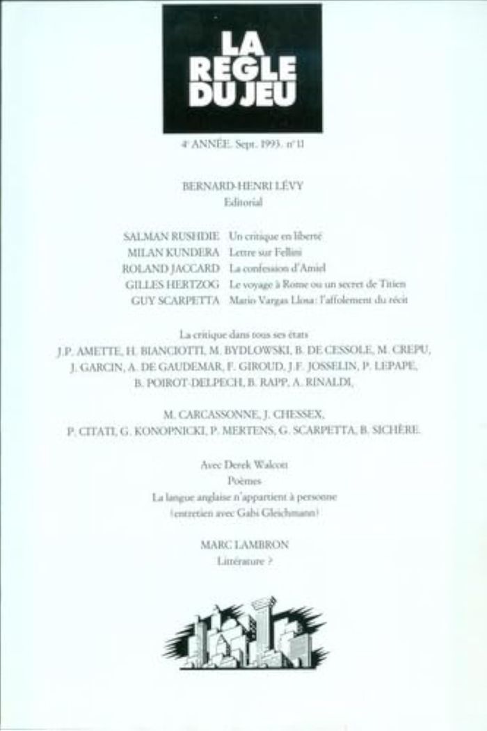 Couverture du livre « LA REGLE DU JEU N 11 » de Collectif, librairie Les Contes Infusés à Corte