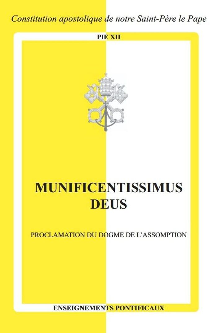Couverture du livre « Munificentissimus Deus : proclamation du dogme de l'Assomption » de Pie, librairie Les Contes Infusés à Corte