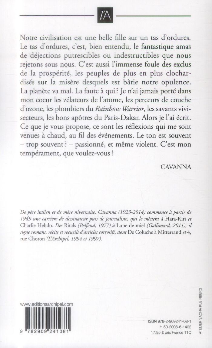 Quatrième de couverture de « LA BELLE FILLE SUR LE TAS D ORDURES »