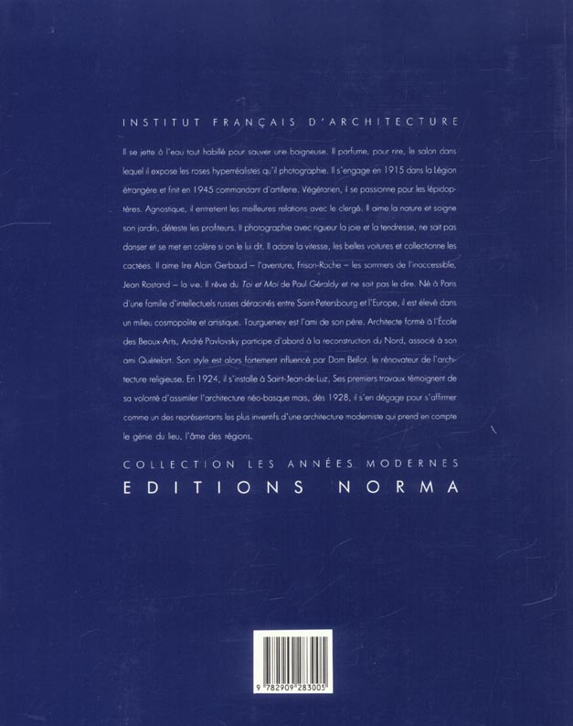 Quatrième de couverture de « ARCHITECTURES D'ANDRE PAVLOVSKY »