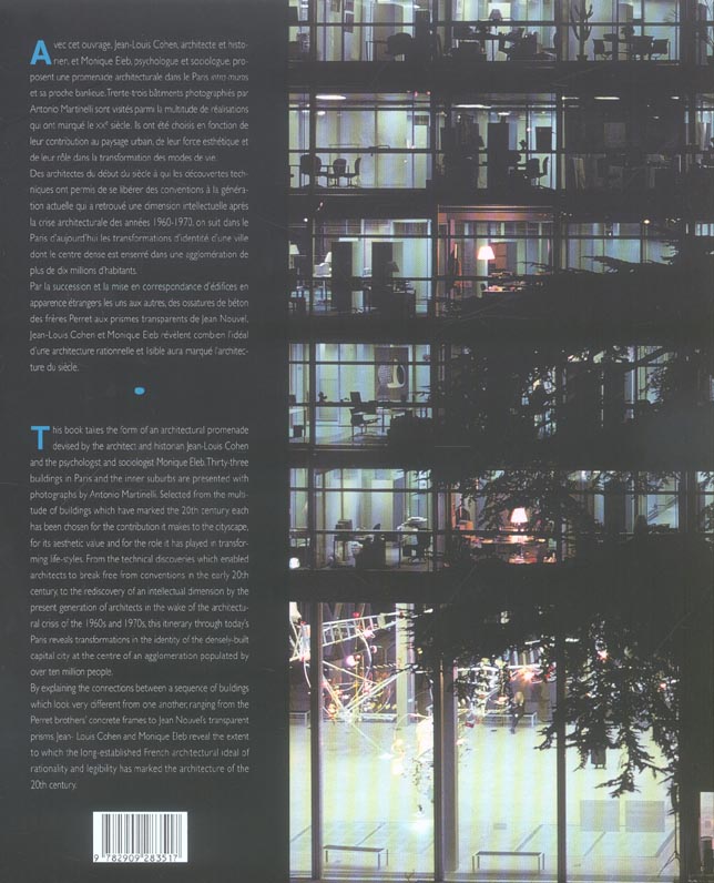 Quatrième de couverture de « PARIS ARCHITECTURE 1900-2000 »