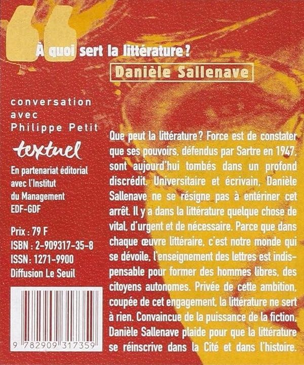 Quatrième de couverture de « A QUOI SERT LA LITTERATURE ? »