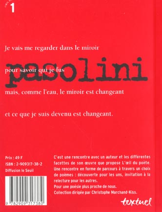Quatrième de couverture de « PASOLINI »