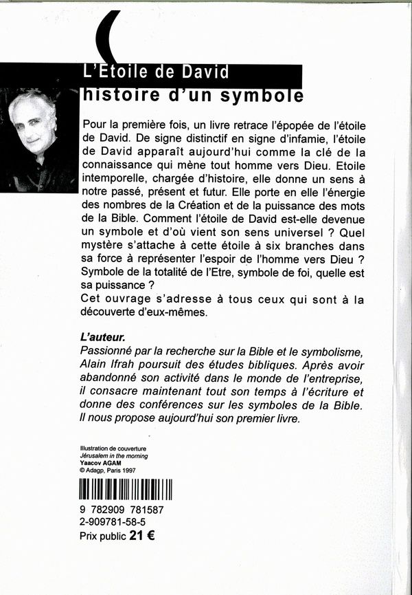 Quatrième de couverture de « ETOILE DE DAVID - L'HISTOIRE D UN SYMBOLE »
