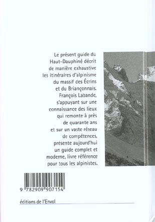 Quatrième de couverture de « **HAUT DAUPHINE T1 ECRINS NORD »
