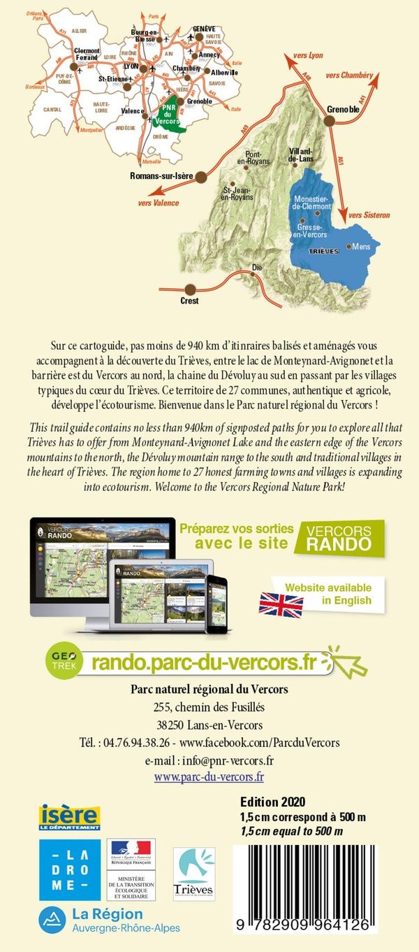 Quatrième de couverture de « VERCORS TRIEVES CARTOGUIDE »
